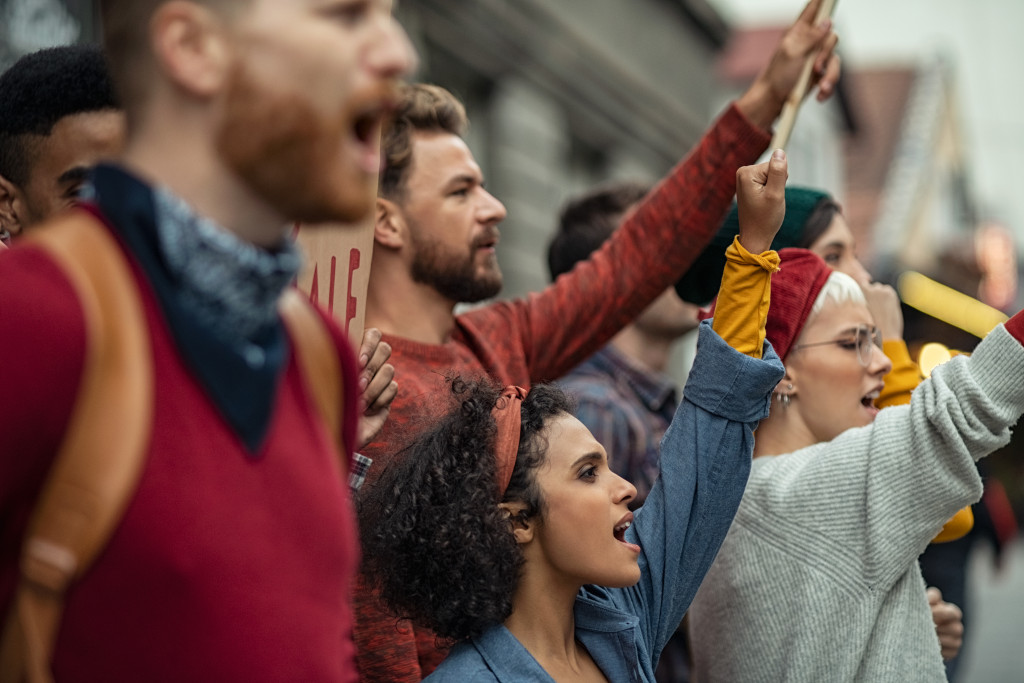 multiethnic people advocating at protest